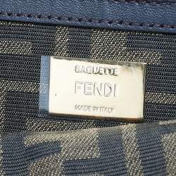 Pre Owned Fendi Tobacco Zucca Jacquard Canvas Medium Baguette Bag