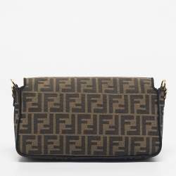 Pre Owned Fendi Tobacco Zucca Jacquard Canvas Medium Baguette Bag