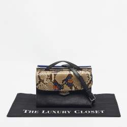 Pre Owned Fendi Multicolor Leather and Python Mini Demi Jour Top Handle Bag