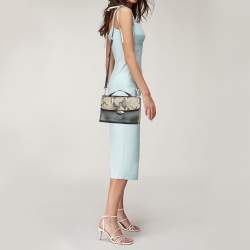 Pre Owned Fendi Multicolor Leather and Python Mini Demi Jour Top Handle Bag