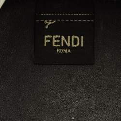 Pre Owned Fendi Black Zucca PVC and Leather Mini Mon Tresor Drawstring Bucket Bag