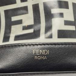 Pre Owned Fendi Black Zucca PVC and Leather Mini Mon Tresor Drawstring Bucket Bag