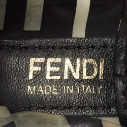 Pre Owned Fendi Black Zucca PVC and Leather Mini Mon Tresor Drawstring Bucket Bag