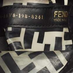 Pre Owned Fendi Black Zucca PVC and Leather Mini Mon Tresor Drawstring Bucket Bag