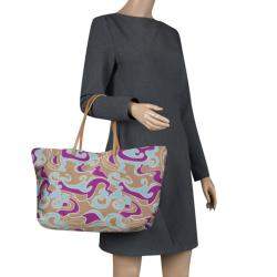 Pre Owned Fendi Multicolor Printed Fabric Roll Tote