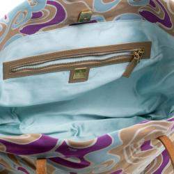 Pre Owned Fendi Multicolor Printed Fabric Roll Tote