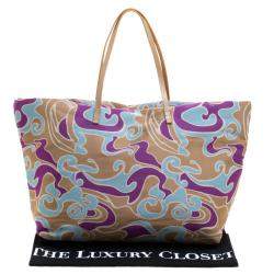 Pre Owned Fendi Multicolor Printed Fabric Roll Tote