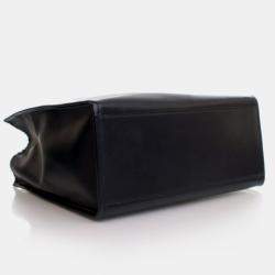 Pre Owned Fendi Sunshine Medium Black Calfskin Tote Bag