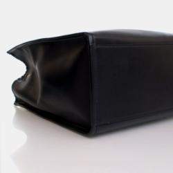Pre Owned Fendi Sunshine Medium Black Calfskin Tote Bag