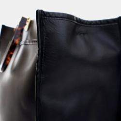 Pre Owned Fendi Sunshine Medium Black Calfskin Tote Bag