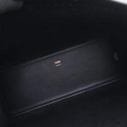 Pre Owned Fendi Sunshine Medium Black Calfskin Tote Bag