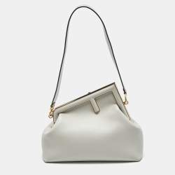 Fendi Beige/Silver FF Shimmer Fabric Mama Baguette Bag Fendi