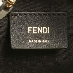 Pre Owned Fendi White Leather Medium Fendigraphy Hobo