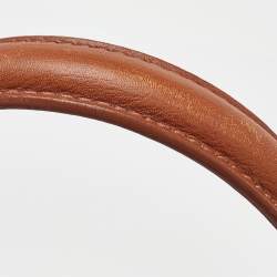 Pre Owned Fendi Brown Leather Medium Peekaboo Top Handle Bag