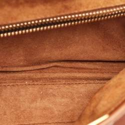 Pre Owned Fendi Brown Leather Medium Peekaboo Top Handle Bag