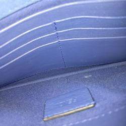 Pre Owned Fendi Blue Pink Leather Toujours Clutch and Shoulder Bag