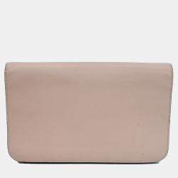 Pre Owned Fendi Blue Pink Leather Toujours Clutch and Shoulder Bag