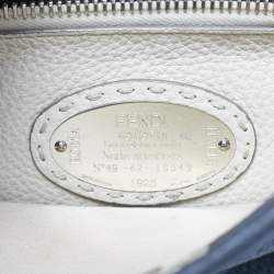 Pre Owned Fendi Grey Leather Medium Peekaboo Top Handle Bag