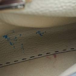 Pre Owned Fendi Grey Leather Medium Peekaboo Top Handle Bag