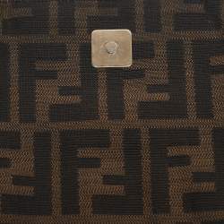 Pre Owned Fendi Tobacco Zucca Canvas Large Flap Shoulder Bag