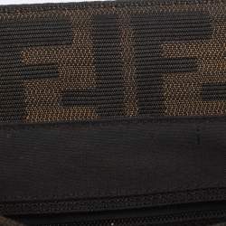 Pre Owned Fendi Tobacco Zucca Canvas Large Flap Shoulder Bag