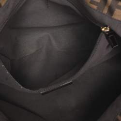 Pre Owned Fendi Tobacco Zucca Canvas Large Flap Shoulder Bag