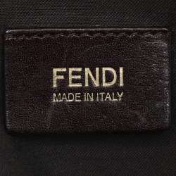 Pre Owned Fendi Tobacco Zucca Canvas Large Flap Shoulder Bag