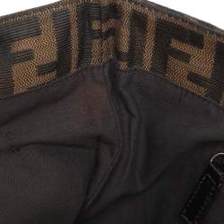 Pre Owned Fendi Tobacco Zucca Canvas Large Flap Shoulder Bag