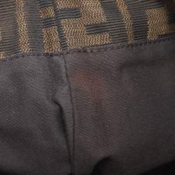 Pre Owned Fendi Tobacco Zucca Canvas Large Flap Shoulder Bag