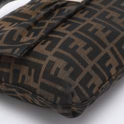 Pre Owned Fendi Tobacco Zucca Canvas Large Flap Shoulder Bag