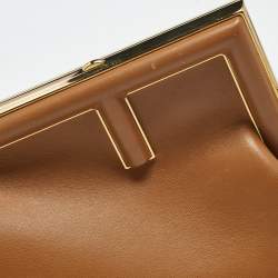 Pre Owned Fendi Brown Leather Small First Shoulder Bag