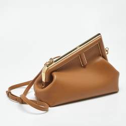 Pre Owned Fendi Brown Leather Small First Shoulder Bag