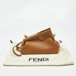 Pre Owned Fendi Brown Leather Small First Shoulder Bag