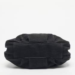 مملوكة مسبقًا Fendi Black Textured Fabric and Patent Leather Small Mia Tote