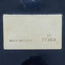 مملوكة مسبقًا Fendi Black Textured Fabric and Patent Leather Small Mia Tote