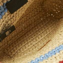 Pre Owned Fendi Brown/Natural Raffia Mini Soft Sunshine Tote