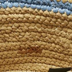 Pre Owned Fendi Brown/Natural Raffia Mini Soft Sunshine Tote