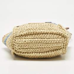 Pre Owned Fendi Brown/Natural Raffia Mini Soft Sunshine Tote