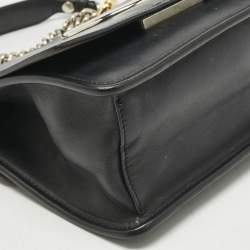 Pre Owned Fendi Black Leather Small Kan I F Shoulder Bag