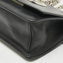 Pre Owned Fendi Black Leather Small Kan I F Shoulder Bag