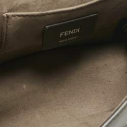 Pre Owned Fendi Black Leather Small Kan I F Shoulder Bag