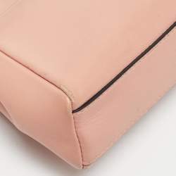 Pre Owned Fendi Peach Leather Micro Peekaboo Crossbody Bag