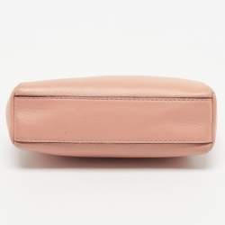 Pre Owned Fendi Peach Leather Micro Peekaboo Crossbody Bag