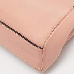 Pre Owned Fendi Peach Leather Micro Peekaboo Crossbody Bag