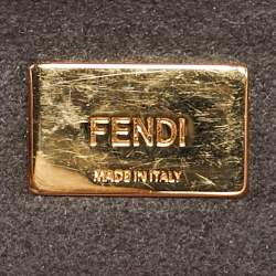 Pre Owned Fendi Peach Leather Micro Peekaboo Crossbody Bag