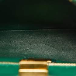 Pre Owned Fendi Green/Black Python Mini Peekaboo Top Handle Bag