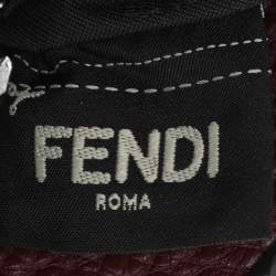 Pre Owned Fendi Blue Selleria Leather Mini Peekaboo Top Handle Bag