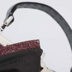 Pre Owned Fendi Blue Selleria Leather Mini Peekaboo Top Handle Bag