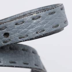 Pre Owned Fendi Blue Selleria Leather Mini Peekaboo Top Handle Bag