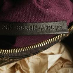 Pre Owned Fendi Tobacco/Purple Zucca Canvas and Patent Leather Large Mia Shoulder Bag